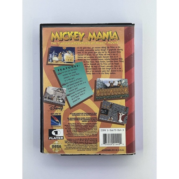 Mickey Mania: The Timeless Adventures of Mickey Mouse (Sega Genesis, 1994) - Picture 2 of 3